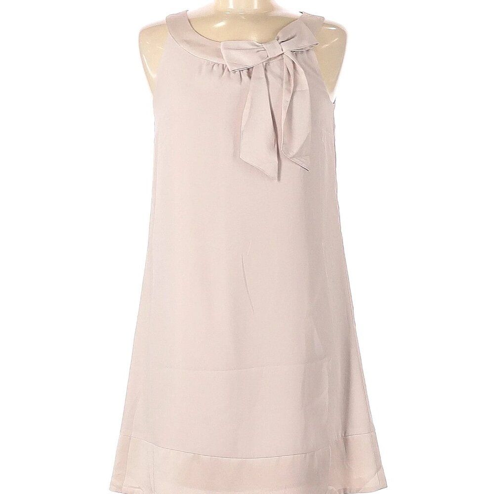 H&M Women 4 Pink Satin Shift Dress Bow Lined